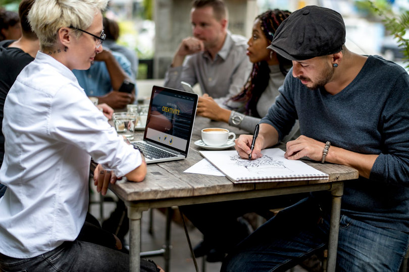 Web designers working on a project