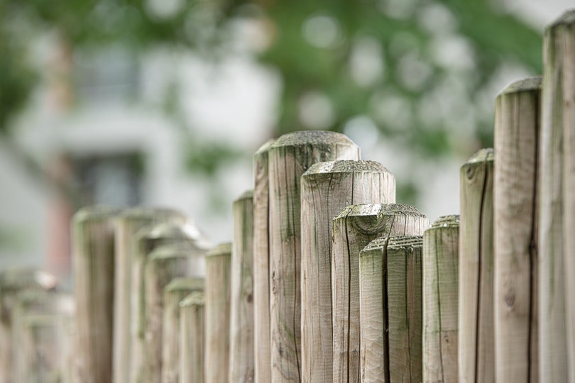 Wooden fence in the neighborhood