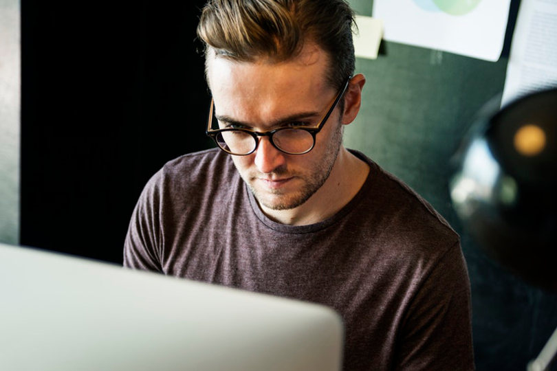 Businessman working from home