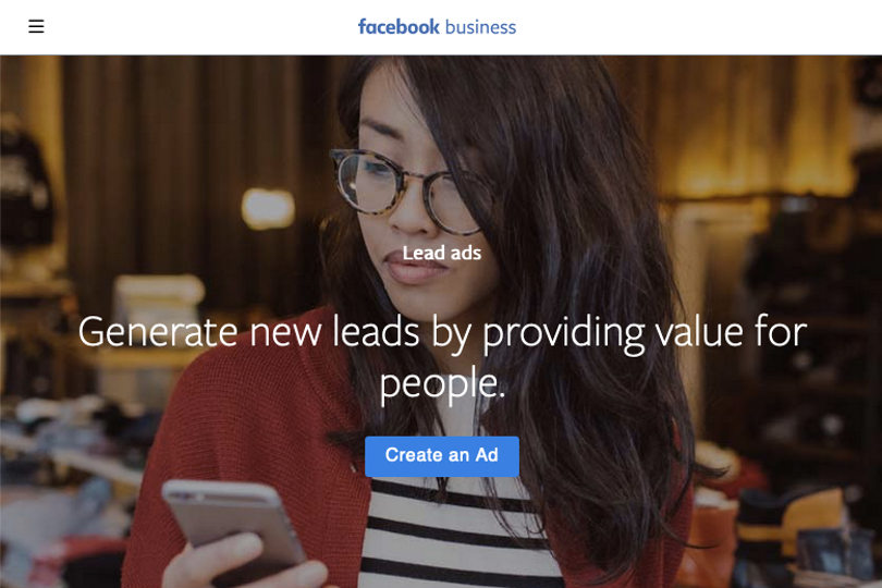 Facebook Lead Ads screenshot