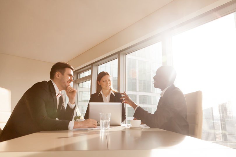 Business team having a meeting at a comfortable office space