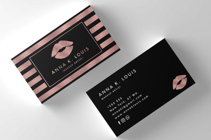 Makeup artist business card design example