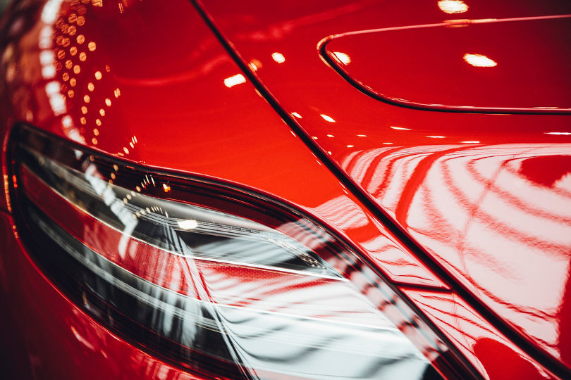 Red car close-up