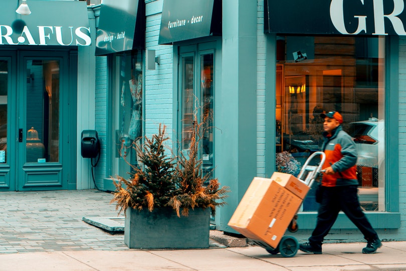 Delivering goods to a business