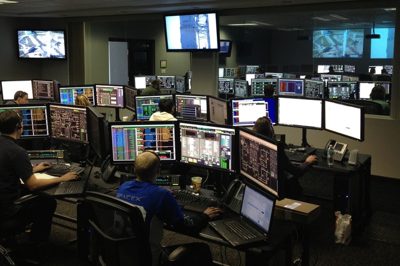 Techs using state of the art computers
