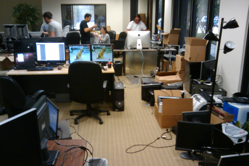 Team settling into their new office