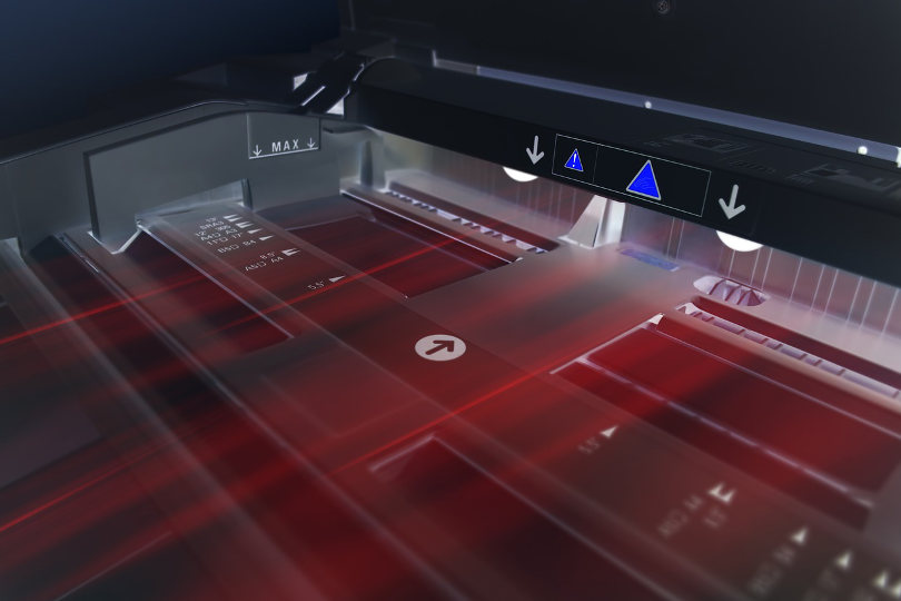 Digital printing machine in close-up