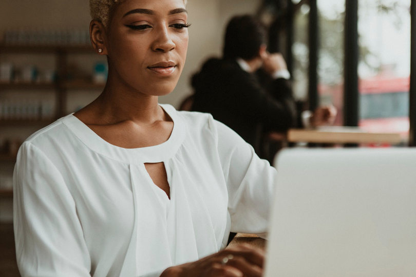 Businesswoman using productivity tools