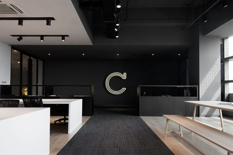 Black office interior design