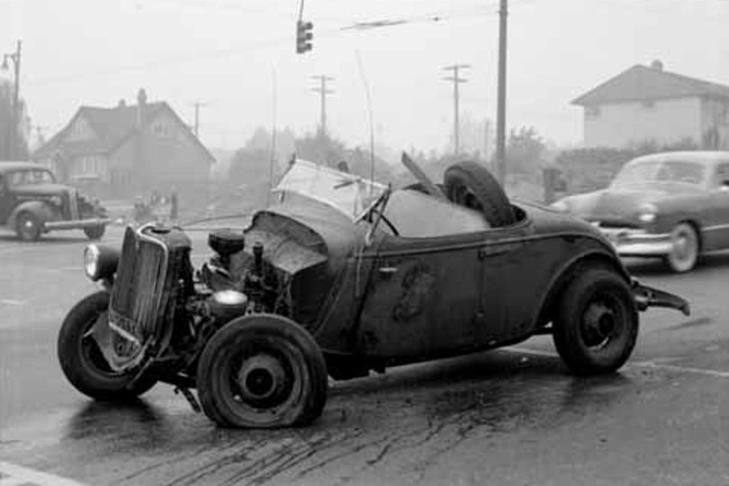 Car Accident at Broadway & Renfrew St., 1951