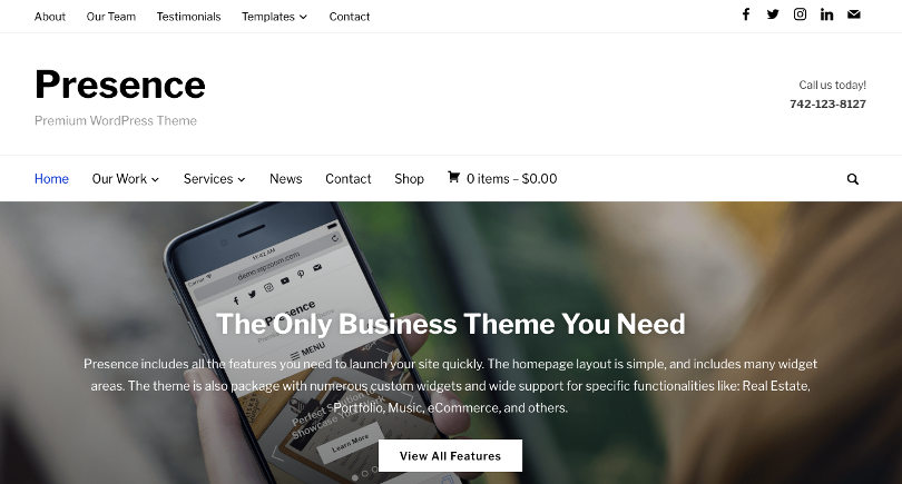 Presence WordPress theme - screenshot