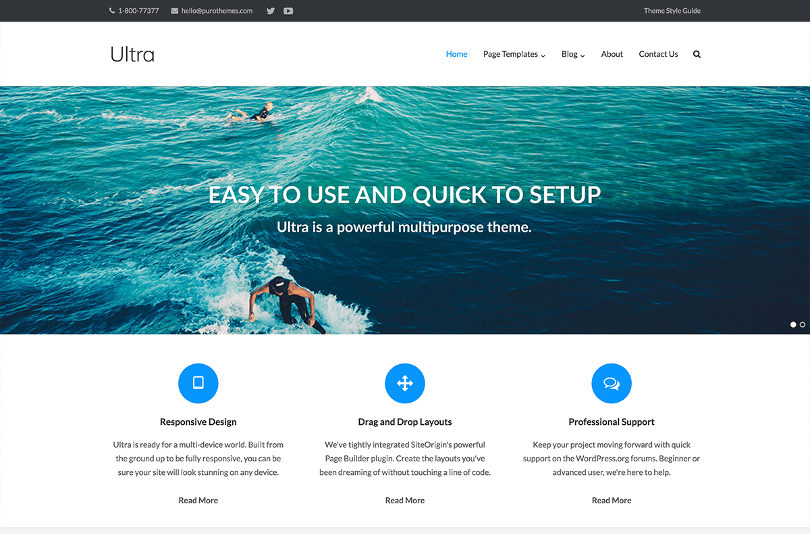 Ultra WordPress theme - screenshot