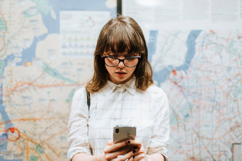 Millennial with her smartphone