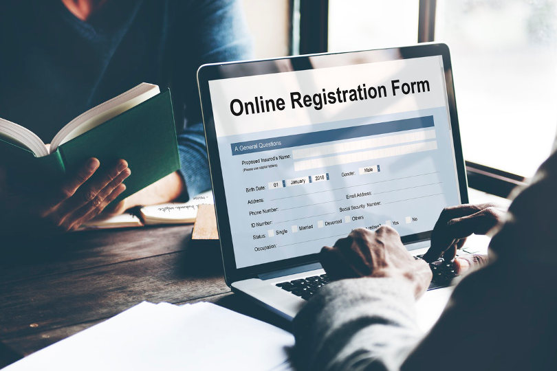 Online registration form