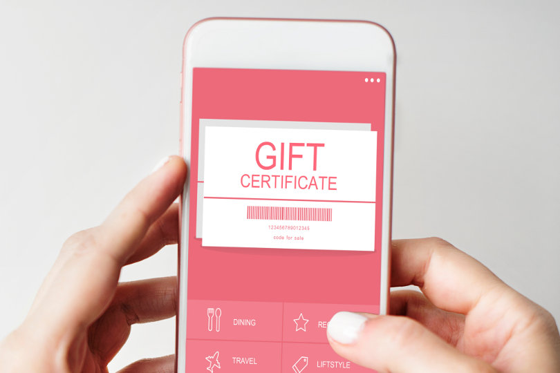 Online gift certificate voucher