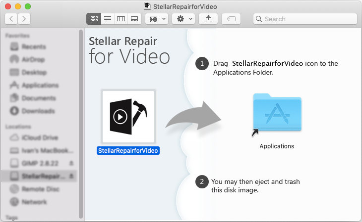 Install Stellar Repair for Video on Mac