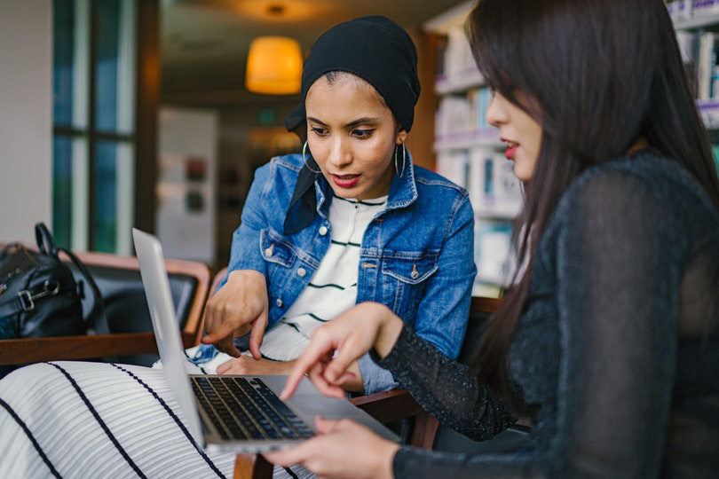 Women buying products online