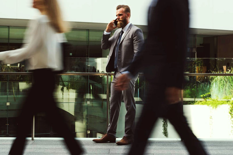 Busy businessman on the phone