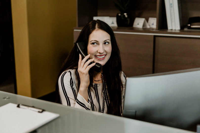 Virtual receptionist taking calls