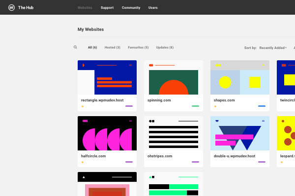 Thumbnails view in WPMU DEV Hub 2.0