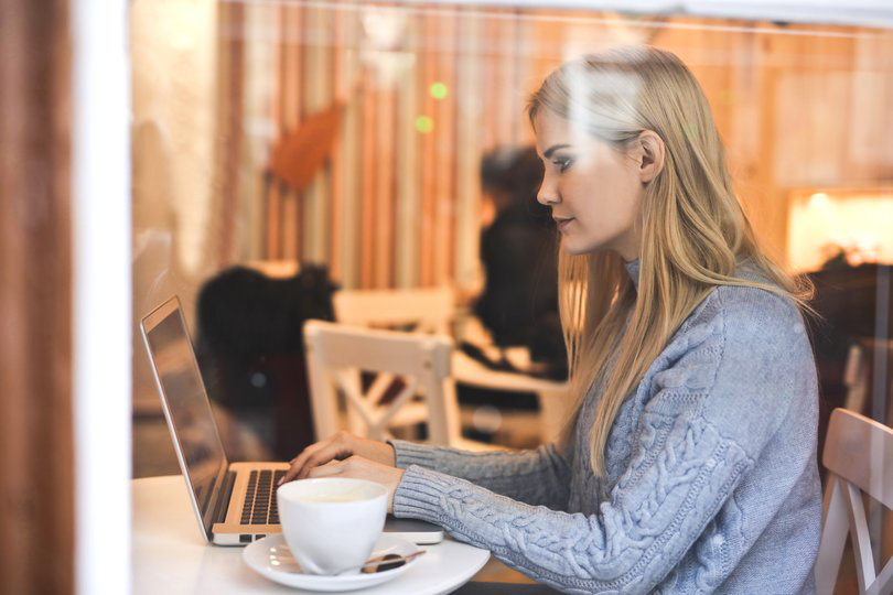 Startup team member working in a startup office