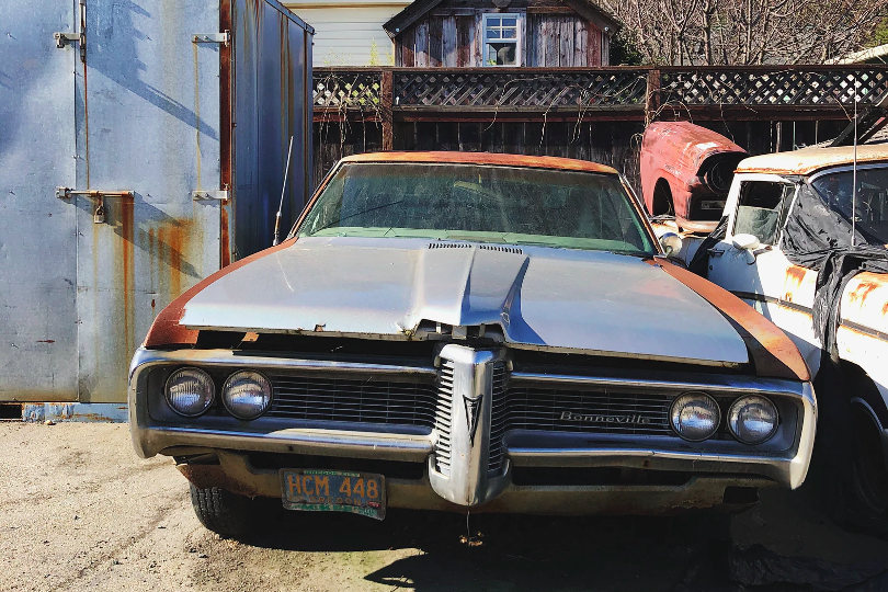 Car in a junkyard