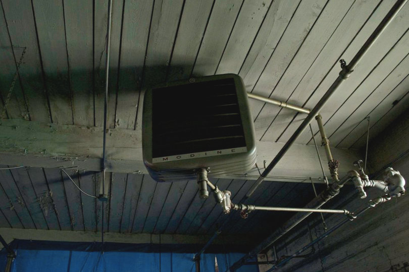 Warehoue heater installation