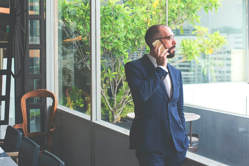 Busy entrepreneur on the phone