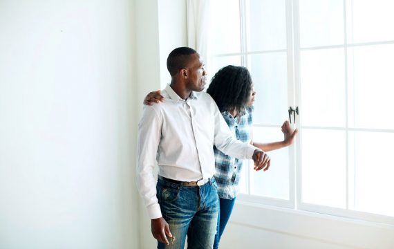 Couple pondering a dream home