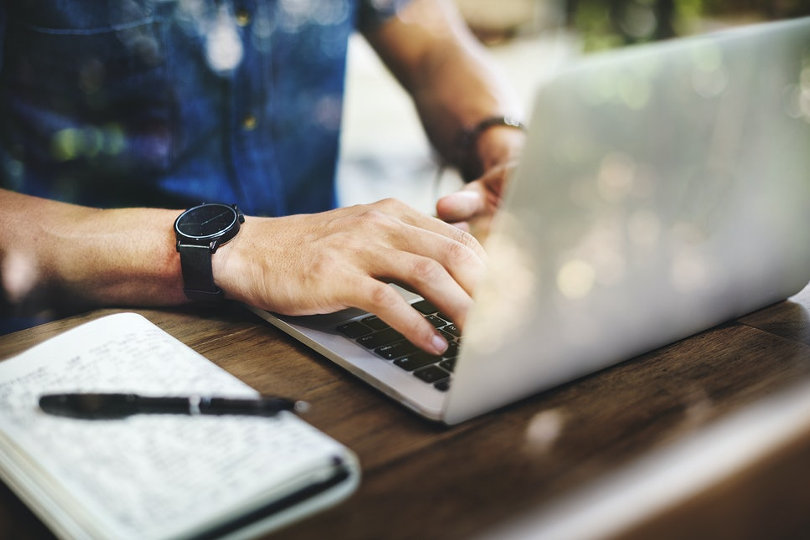 Businessman using virtual desktop