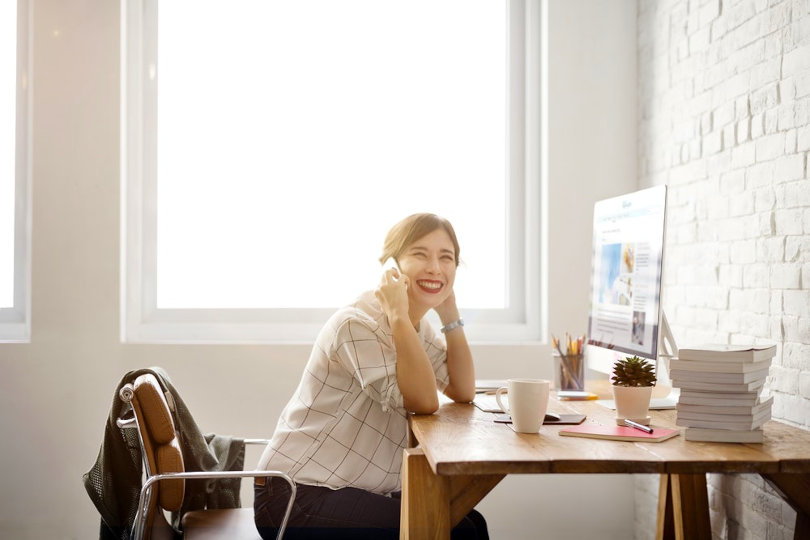 Businesswoman on the phone