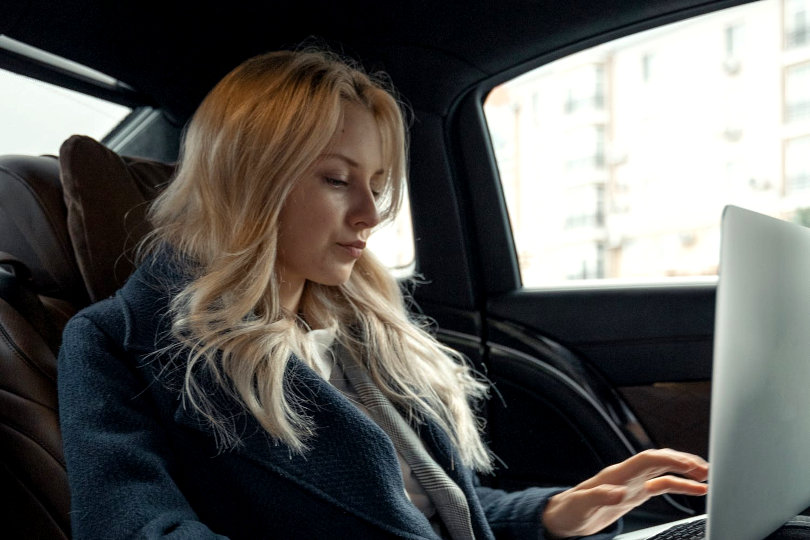 Businesswoman traveling to a meeting