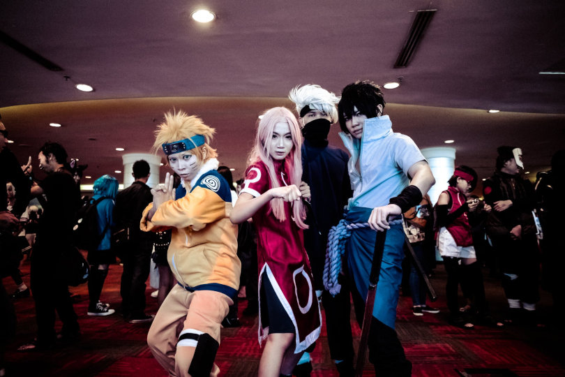 Cosplayers in a promotional event