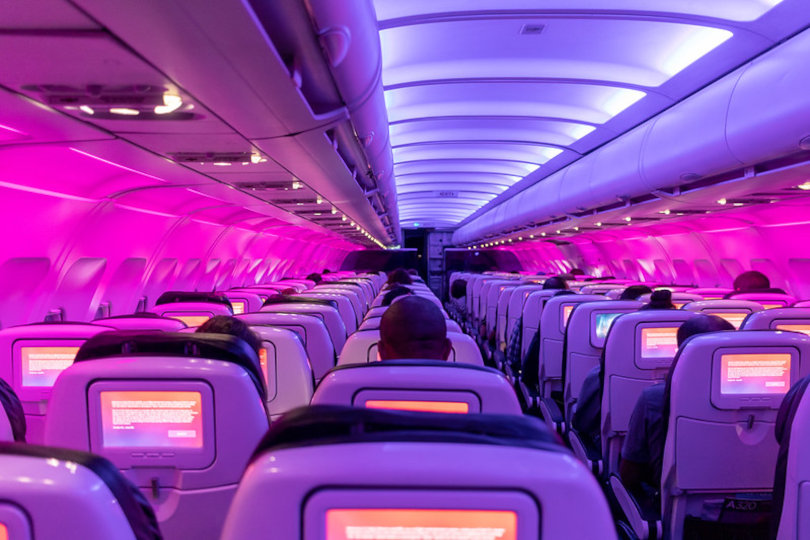 Empty flight cabin