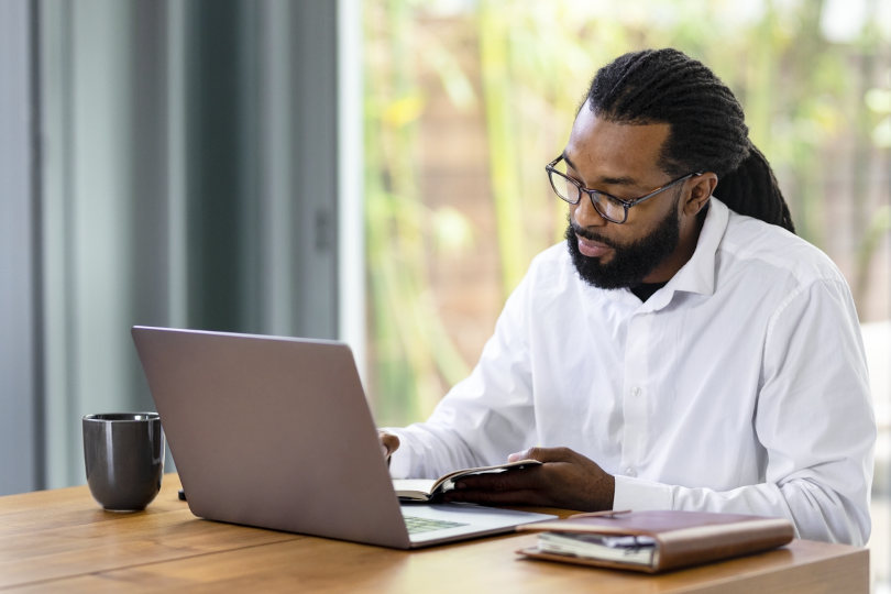 Businessman evaluating business opportunities