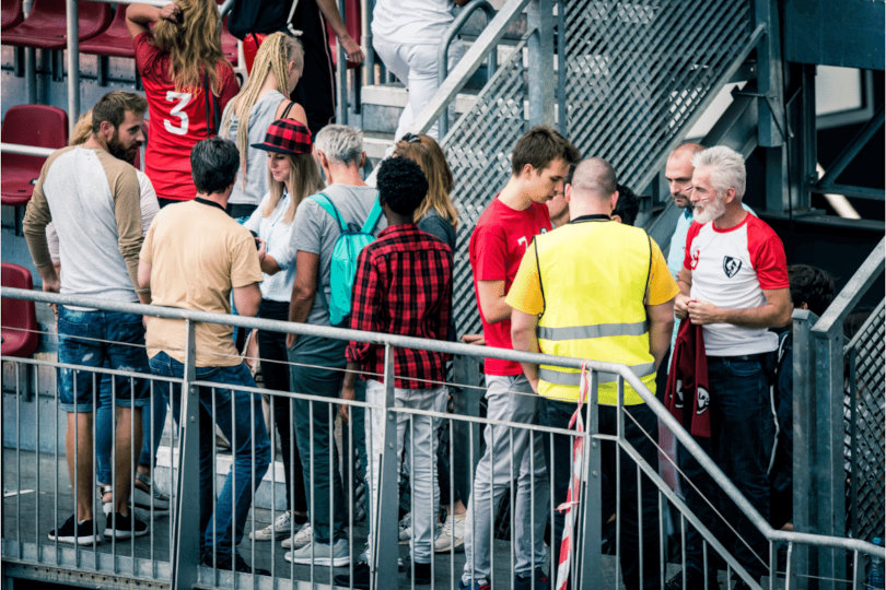 Football fans in a stadium