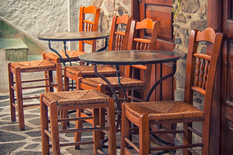 Rustic cafe chairs