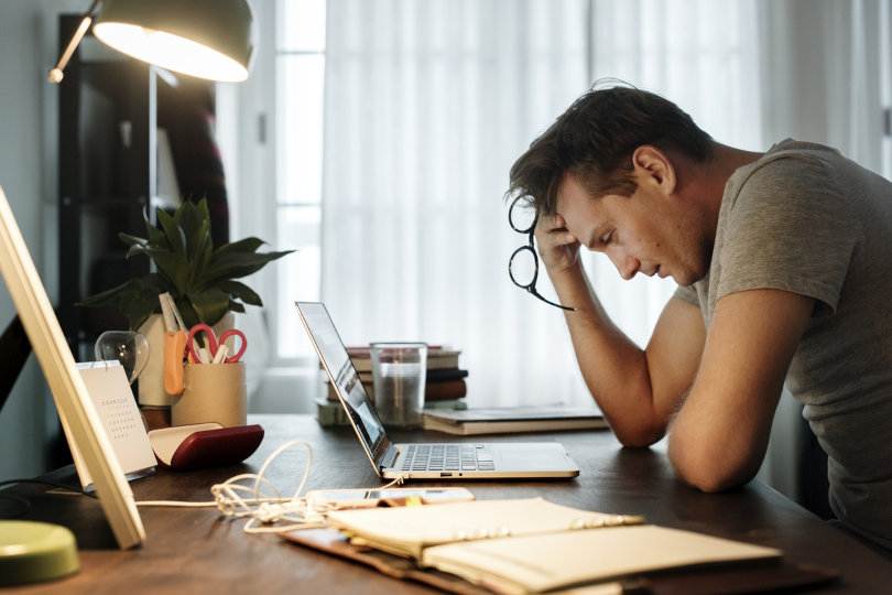 Businessman dealing with financial problems