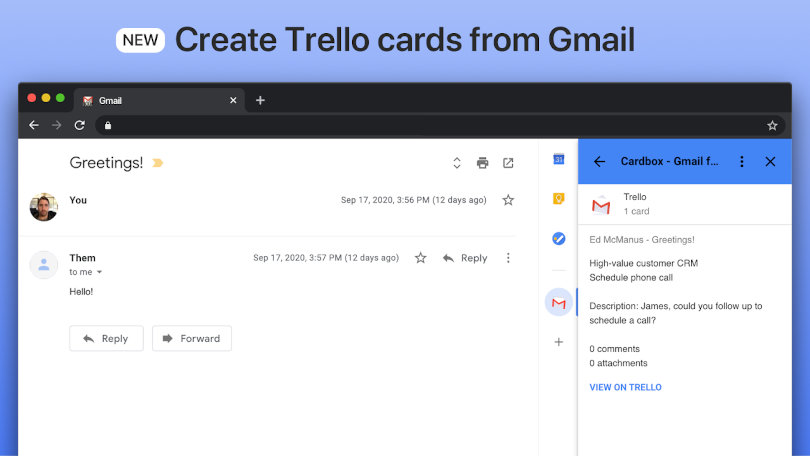 Create Trello cards from Gmail
